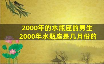 2000年的水瓶座的男生 2000年水瓶座是几月份的